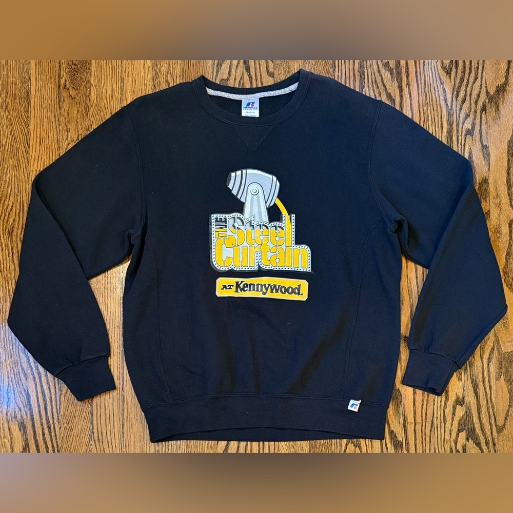 Kennywood Pittsburgh Steelers Steel Curtain Rollercoaster Crewneck Sweatshirt M